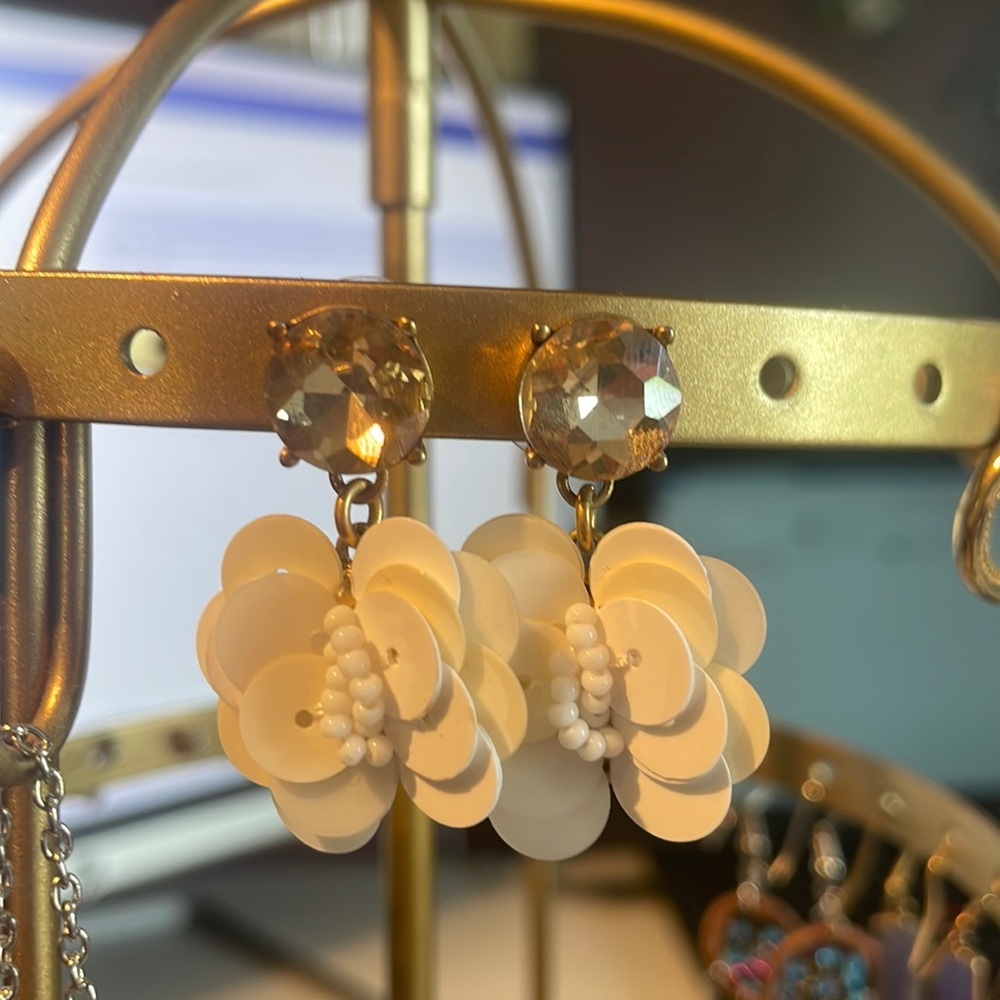 J Crew Earrings - floral, jeweled